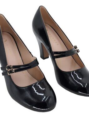 Journee Collection Windy Double Strap Mary Jane Pumps 3.3in Heel Black 9.5M